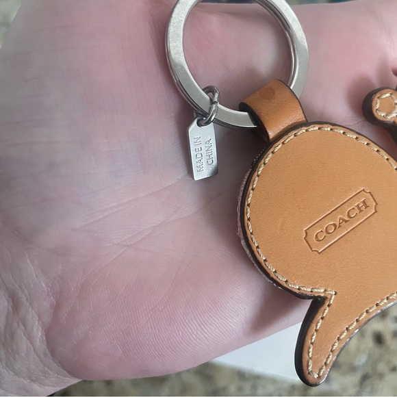 Coach Snail Keychain Ring Bag Charm Leather and Fabric Womens Fashion Accessory - Picture 6 of 6